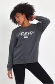Süperlife Kadın Bisiklet Yaka Rahat Kalıp 3 iplik Kalın Tokyo Baskılı  Sweatshirt SPR24SWk30 - 4