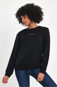 Kadın Bisiklet Yaka Rahat Kalıp 3 iplik Kalın Orta Brooklyn Nakışlı Sweatshirt SPR24SWk34 - 4