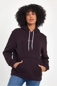 Süperlife Kadın Kapşonlu Rahat Kalıp İçi Polarlı 3 iplik Orta Brooklyn Baskılı SweatShırt spr24swk13 - 3