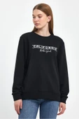 Kadın Bisiklet Yaka Rahat Kalıp 3 iplik Kalın Californıa Baskılı Sweatshirt SPR24SWK32 - 3