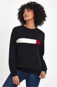 Kadın Bisiklet Yaka Rahat Kalıp 3 iplik Kalın Garnili Sweatshirt SPR24SWK35 - 6