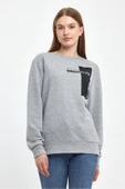 Kadın Bisiklet Yaka Rahat Kalıp 3 iplik Kalın W.Brooklyn Baskılı Sweatshirt SPR24SWK31 - 10