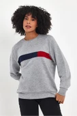 Kadın Bisiklet Yaka Rahat Kalıp 3 iplik Kalın Garnili Sweatshirt SPR24SWK35 - 10