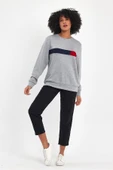 Kadın Bisiklet Yaka Rahat Kalıp 3 iplik Kalın Garnili Sweatshirt SPR24SWK35 - 9