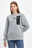 Kadın Bisiklet Yaka Rahat Kalıp 3 iplik Kalın W.Brooklyn Baskılı Sweatshirt SPR24SWK31 - 8