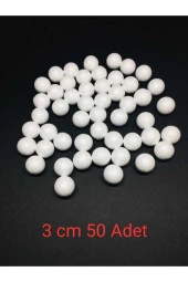 Strafor Köpük Top 3 cm 50 Adet Sert Köpük Top Süs - 1