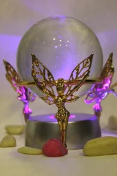 kristal Cam Küre Pirinç Peri objeli Gold thumbnail 4