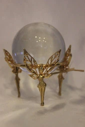 kristal Cam Küre Pirinç Peri objeli Gold thumbnail 6