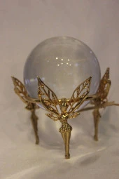 kristal Cam Küre Pirinç Peri objeli Gold thumbnail 7