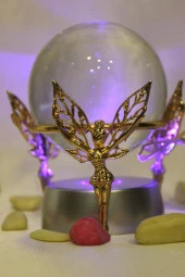 kristal Cam Küre Pirinç Peri objeli Gold thumbnail 8