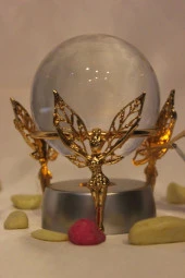 kristal Cam Küre Pirinç Peri objeli Gold thumbnail 9