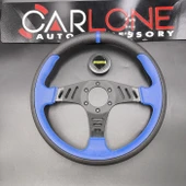 Momo Spor Direksiyon 32cm Mavi Siyah-Yarış Spor Direksiyonu - 3