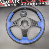 Momo Spor Direksiyon 32cm Mavi Siyah-Yarış Spor Direksiyonu - 4