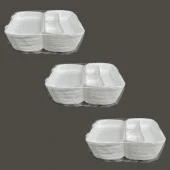 Dağyüce 23/A Tek Kullanımlık Köpük 3 Bölmeli Kapaklı Kase Kutu - 20x24 Cm. - 20 Adetlik 3 Paket - 1