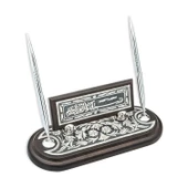 Lucky Life 925 Ayar Gumuss Çiçek Desenli Besmele Masa Üstü Kalemlik - 2