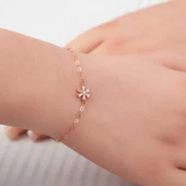 Lucky Life 925 Ayar Gumuss Rose Çiçek Lucky Life Lucky Life Kadın Bileklik - 2