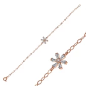 Lucky Life 925 Ayar Gumuss Rose Çiçek Lucky Life Lucky Life Kadın Bileklik - 1