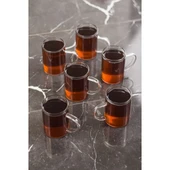 6LI Borosilikat Isıya Dayanıklı Termısıl Cam Kupa Bardak (6 X 200 ml) - 1