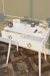 Ünüvar Konsept Arden Ahşap Ayaklı Modern Dekoratif Dresuar Beyaz - Beyaz Ayak - 5