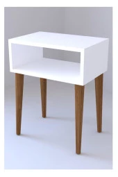 Ünüvar Konsept Komodin Beyaz - Ceviz Ayak K1 thumbnail 3