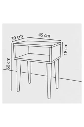 Ünüvar Konsept Komodin Beyaz - Ceviz Ayak K1 thumbnail 4