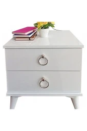 Viola Consept Komidin / Şifonyer 2 Çekmece Gümüş / Yatak Odası / Genç Odası / Cocuk Odası / Bebek Odası - 1