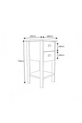 Mobu Concept Retro Çift Çekmeceli Gri Komodin Mr1405 thumbnail 4