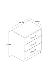 Ünüvar Konsept Beyaz 3 Çekmeceli Komodin Kmd3001K2 thumbnail 4