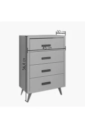 Ünüvar Konsept Emre Dört Çekmeceli Komodin - Anrasit K1 thumbnail 5