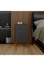 Ünüvar Konsept Emre Dört Çekmeceli Komodin - Anrasit K1 thumbnail 1