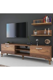 Ünüvar Konsept Modeno Tv Ünitesi Duvar Raflı Kitaplıklı Modern Ayaklı Tv Sehpası - 4