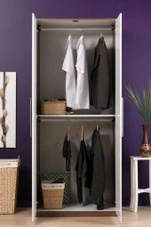 Ünüvar Konsept Prestige 2 Kapılı Gardırop - Noce/Lake Beyazk2 thumbnail 2