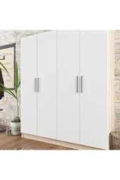 Ünüvar Konsept Beyaz Sonomo 4 Kapaklı Gardırop 11 Raflı 2 Askılıklı - 2