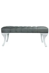 İndirim Çadırı Vinda Kaptioneli Ayakucu Bench Puf 75 Cm Antrasit Gri- Taş Düğmeli - 2