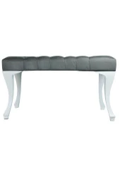 İndirim Çadırı Vinda Kaptioneli Ayakucu Bench Puf 75 Cm Antrasit Gri- Taş Düğmeli - 4