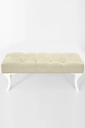 Tokko Krem Hünkar Büyük Boy Kapı Önü Ayak Ucu Bench Puf 90 Cm - 1