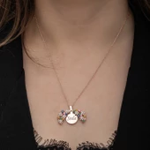 Lucky Life 925 Ayar Gumuss Rose Renkli Çiçek Kişiye Özel Lucky Life Lucky Life Kadın Kolye - 4