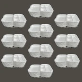 Dağyüce 23/A Tek Kullanımlık Köpük 3 Bölmeli Kapaklı Kase Kutu - 20x24 Cm. - 20 Adetlik 10 Paket thumbnail 1