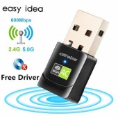 Polham USB Kablosuz Wifi Adaptör Wifi Çoğaltıcı Çift Bant 600 Mbps 2.4 GHz +5 GHz - 2