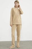 Nakış Detaylı Polar Pijama Takım - Kamel thumbnail 3