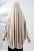 Bej Hazır Pratik Sultanbaş Tesettür Kollu Penye Sufle Eşarp Hijab - 3