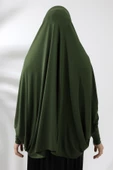 Haki Hazır Pratik Sultanbaş Tesettür Kollu Penye Sufle Eşarp Hijab - 3