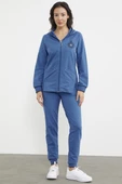 Nakış Detaylı Jogger Eşofman Takım - Mavi thumbnail 1