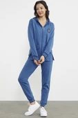 Nakış Detaylı Jogger Eşofman Takım - Mavi thumbnail 5