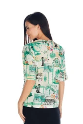 Kadın Baskılı Detaylı T-shirt - 2