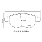 BREMBO SET PAST.PEUG. 2-307 CITR.C3-4 07.B314.11 thumbnail 3