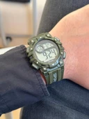 Dijital Su Geçirmez Asker Yeşili Genç Kol Saati SPEC000314 - Alarm, Kronometre, LED - 4