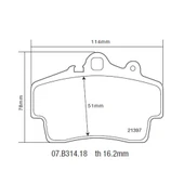 BREMBO SPOR PAD PORSCHE ÖN BALATA 07.B314.18 thumbnail 3