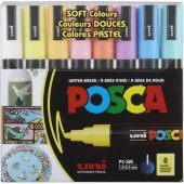 Uni Posca 5m Boyama Markörü Soft Renkler 8li Set - 1