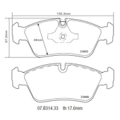 BREMBO SPOR PAD BMW E90 ÖN BALATA 07.B314.33 thumbnail 3